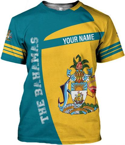 Personalized Bahamas Shirt 3D Custom Bahamas Flag Shirt for Men and Women Bahamas Pride Shirt