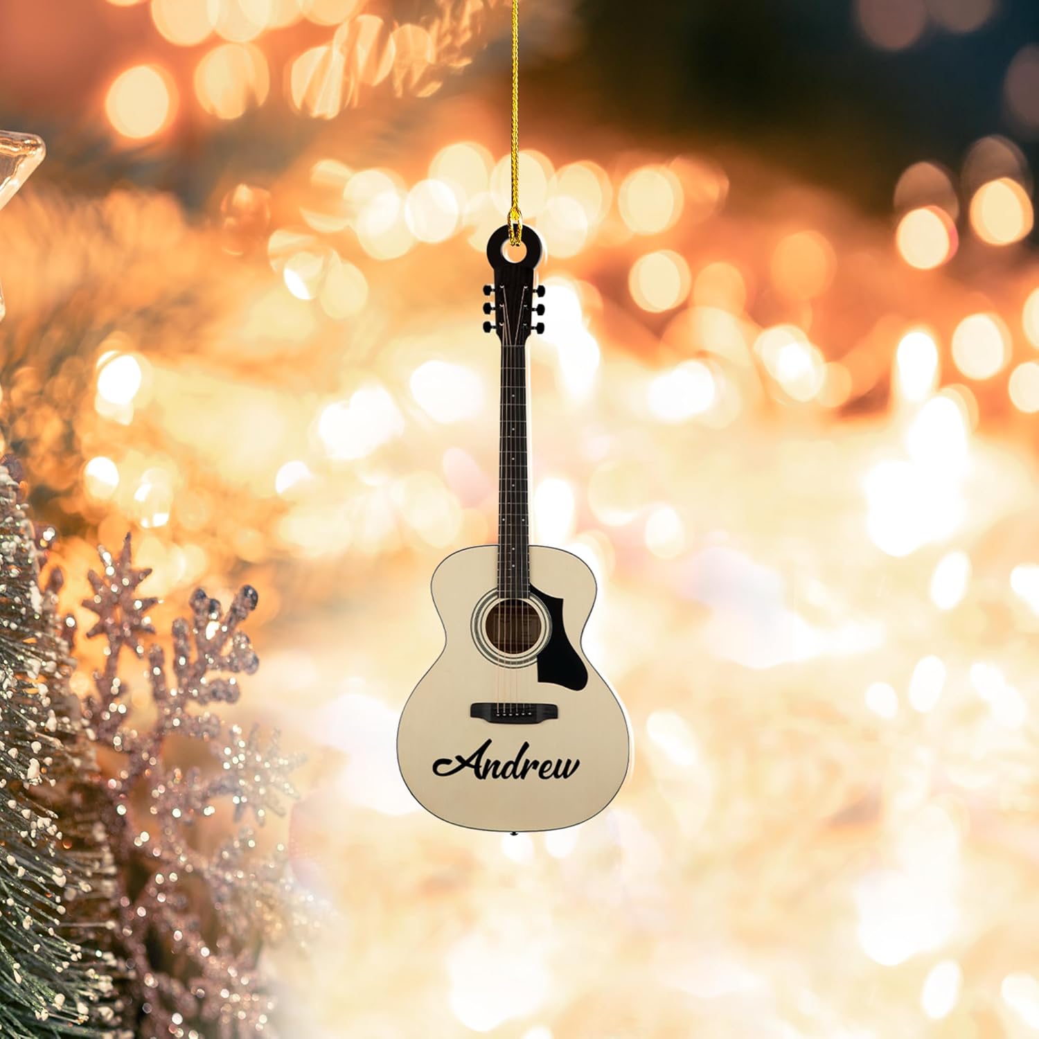 Personalized Guitar Ornament, Electric Guitar Ornament, Guitar Christmas Ornaments 2024, Acoustic Guitar Christmas Ornament, Guitar Christmas Ornaments Guitarist Gift Musical Instruments Xmas (G3)