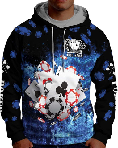 Personalized Poker Shirt, Poker Player Shirt, Funny Casino Poker Pattern 3D Over Print, Unisex Poker Tshirt Men Women