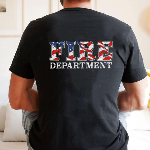 Pesonalized Red Line Fire Fighter T-Shirt, Fire Fighter T Shirt, Fire Department Shirts for Men, Fire Rescue Shirt