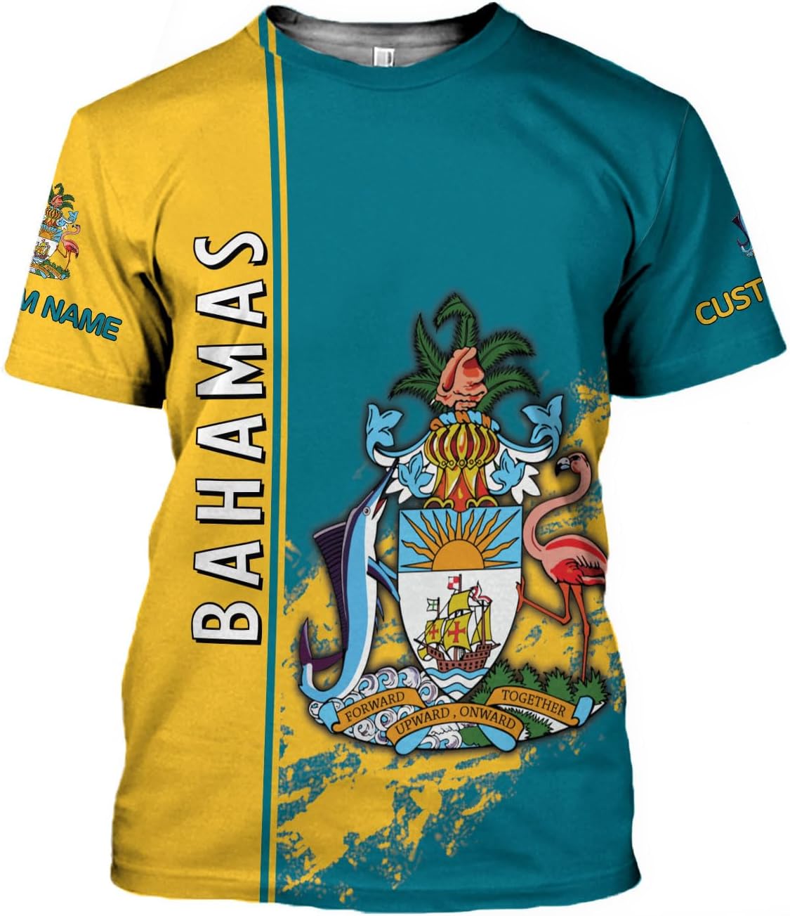 Personalized Bahamas Shirt 3D Custom Bahamas Flag Shirt for Men and Women Bahamas Pride Shirt