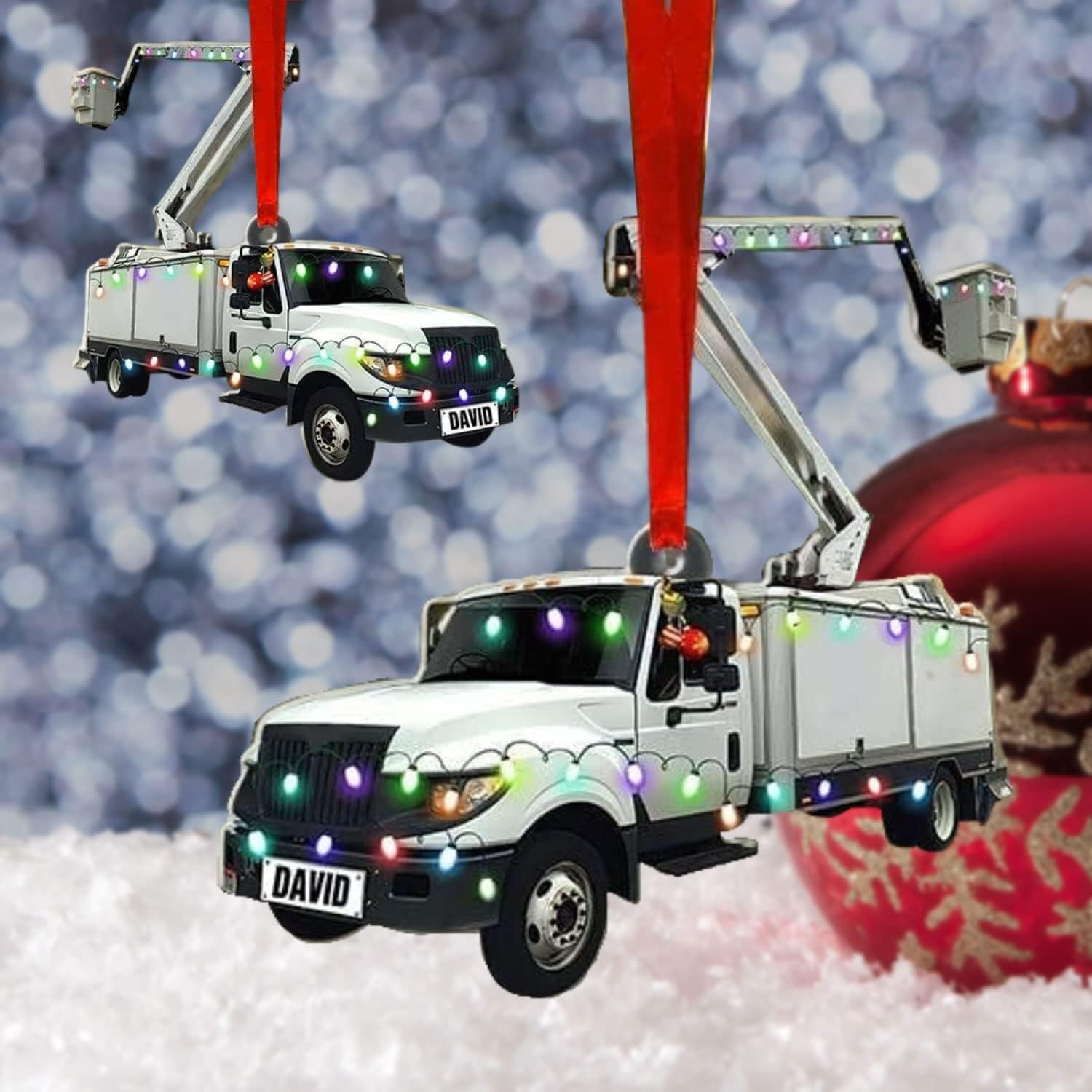 HomeDesign Personalized Lineman Ornament Custom Lineman Ornaments Line Man Christmas Ornaments Gifts for Lineman Ornament Lineman Christmas Hanging Ornament Lineman Gift (Style 1)