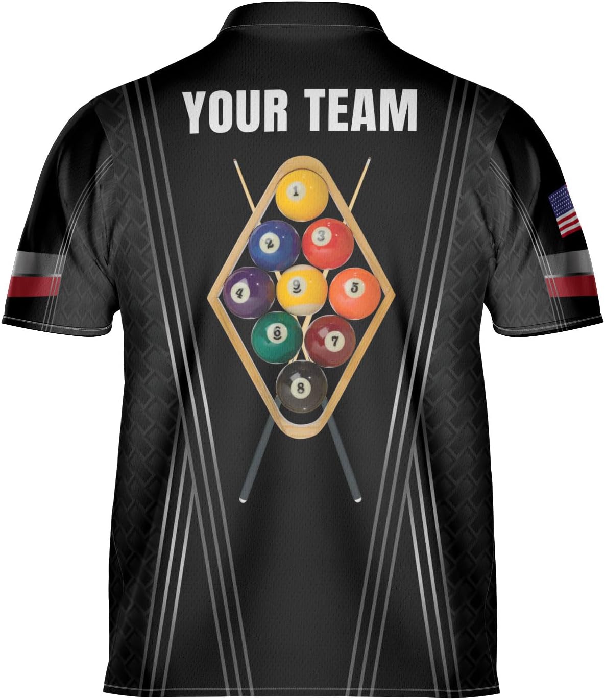 Personalized Billiard Bowling Jersey 3D Billiard Shirt Custom Billiard Flag Shirt Men's Pool Billiards Shirt 8 Ball Men Women