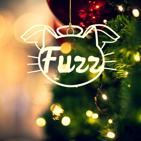 MAPrints Personalized Cat Ornaments for Christmas Tree, Custom Cat Christmas Ornament 2024, Gifts for Christmas Cat Lovers Cat Memorial Ornament, Cat Hanging Ornament Cat On The Moon (CAT 10)