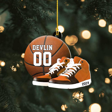 Personalized Basketball Ornaments for Christmas Tree, Basketball Ornament 2024 Custom Basketball Player Ornament Basketball Tree Ornaments Gifts for Basketball Team Ornament Hanging Decor (BKB 16)
