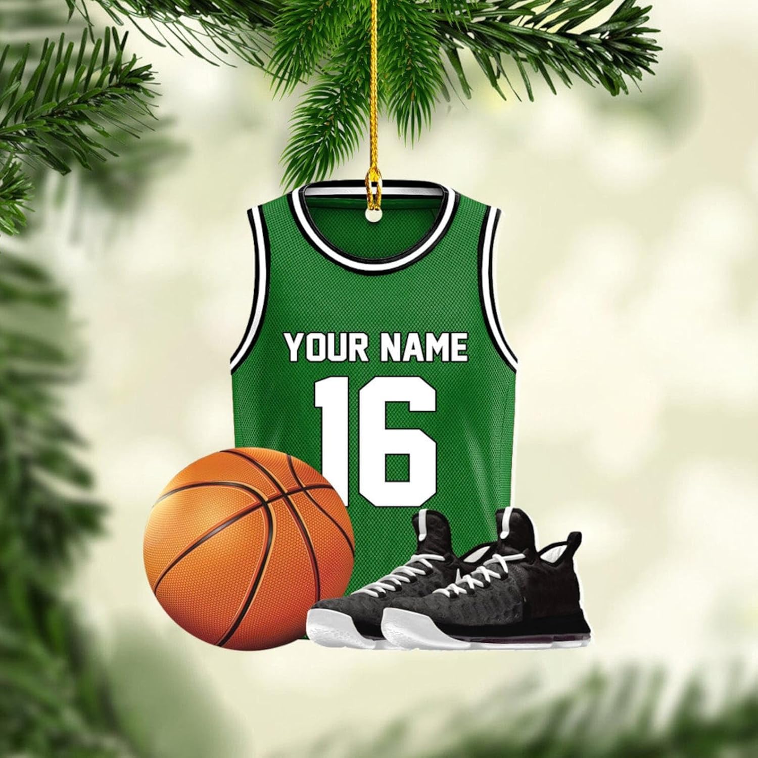 Artparel Personalized Basketball Ornaments, Basketball Christmas Ornament, Car Ornament, Custom Basketball Player Ornament, Basketball Ornaments for Christmas Tree (BKBV 15)