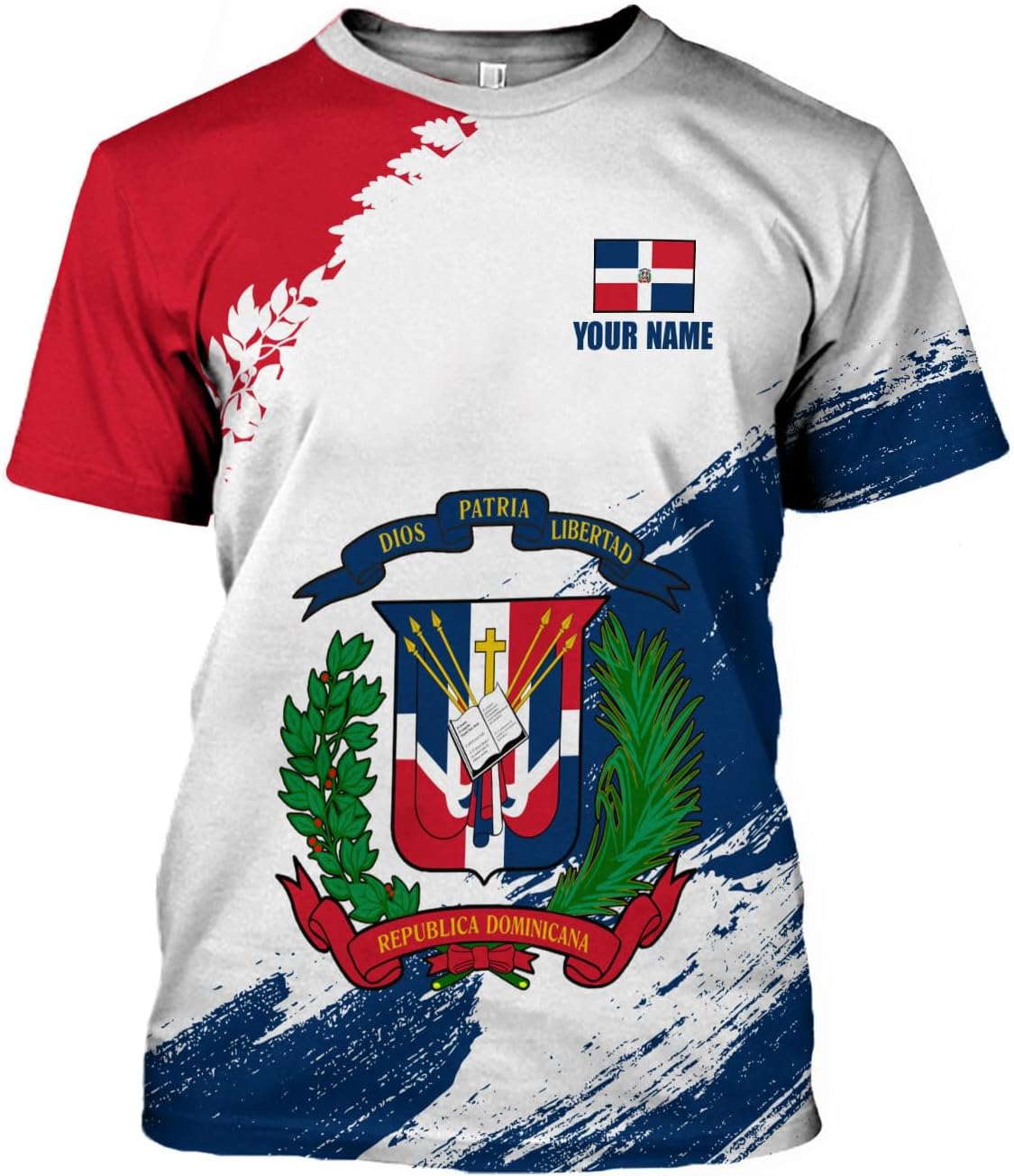 Custom Dominican Republic 3D Shirts for Men Dominicana Flag Shirts Dominican Flag Tshirt Dominican Independence Day