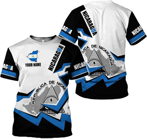 Custom Nicaragua Shirt 3D Flag T-Shirt Hoodie Sweatshirt, Camisas Nicaraguan Men & Women Personalized Nicaragua Shirt