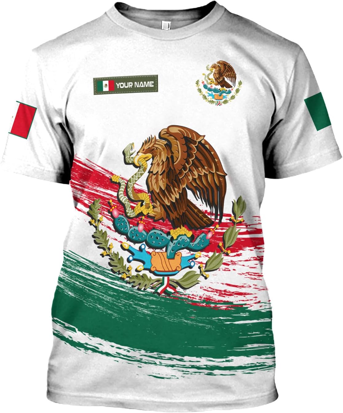Royal Fight Personalized Mexico Shirts, Mexican Shirts for Men, Customized Mexico T-Shirt for Men, Mexico Eagle Flag Shirt