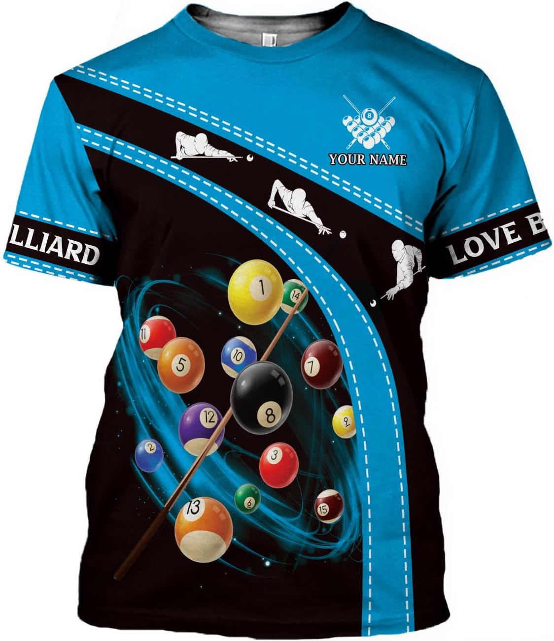 Pretyprints Personalized 3D Billiard Shirt Custom Name Men Women Team Apparel Pool 8 Ball Flag Tshirt Billiards Shirts Gift