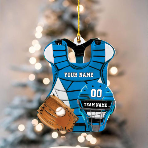Artparel Personalized Softball Ornament Christmas Tree Decoration Custom Softball Christmas Ornament 2D Shape Flat Softball Lover Gifts Beginner Softball Players Ornament Gift (Softball 3)
