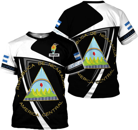 Rivelus Personalized Nicaragua Shirt 3D, Nicaragua Flag Shirts, Nicaraguan Camisas T-Shirt, Unisex Shirts for Men Women