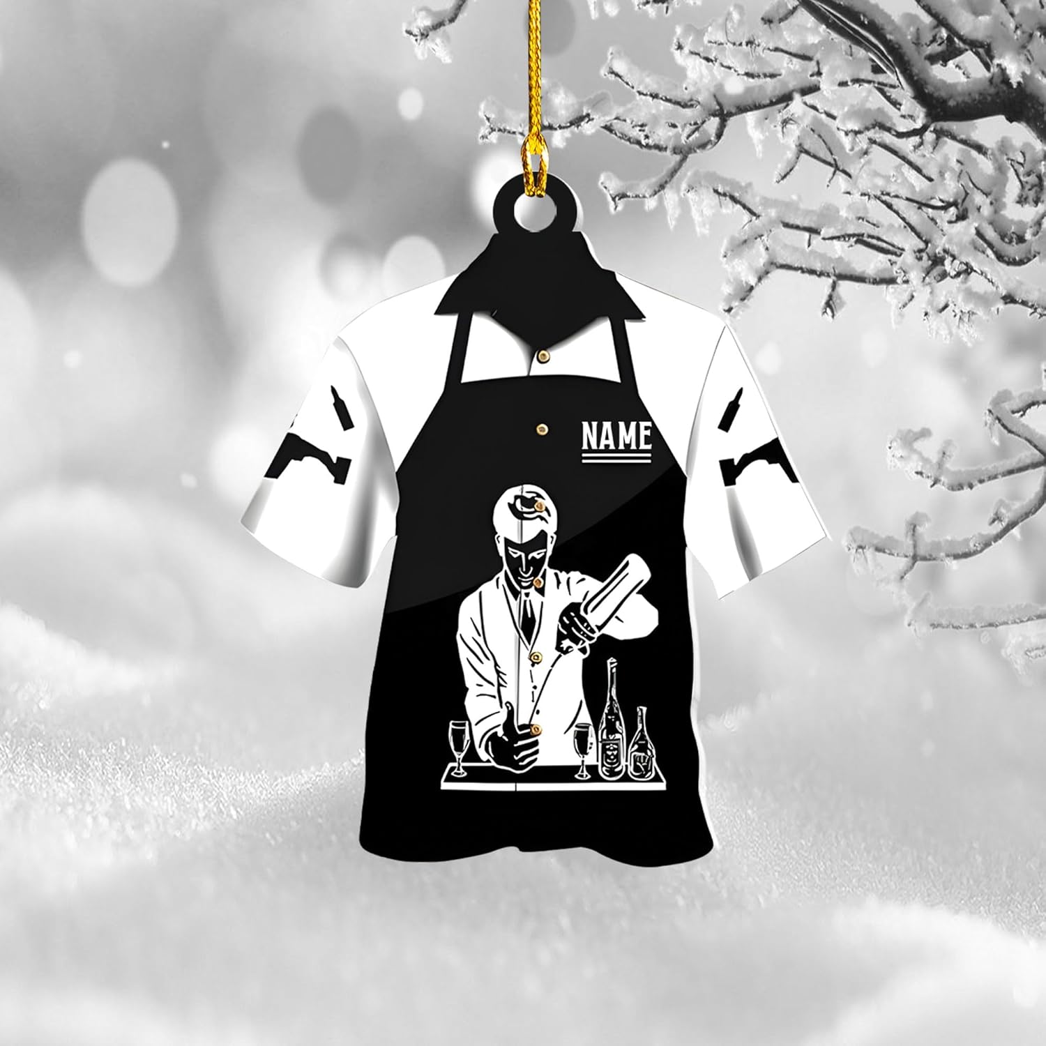 MAPrints Personalized Bartender Christmas Ornaments, Bartender Acrylic 2D Flat Ornament, Personalized Bartender Gift, Best Christmas Ornament 2024, Ornament Xmas Tree Hanging Decor Keepsake (BTD 8)