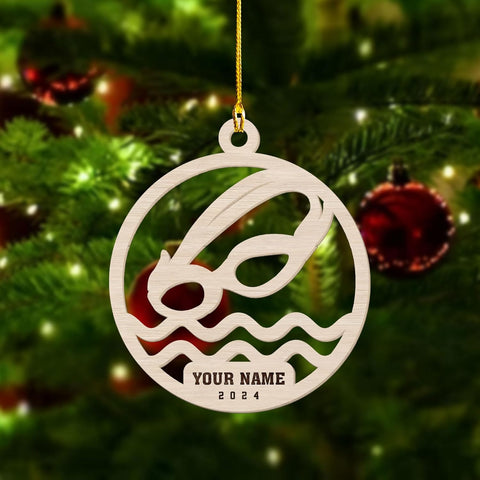 Artparel Personalized Swimming Ornament Gift for Swimming Lovers Ornaments Boy\/Girl Swimmer Christmas Ornament Christmas Tree Decor Swimming Christmas Ornament Lovers Xmas (SMM 3)