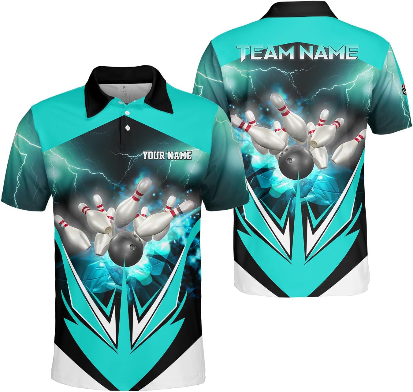 Ligthuy Personalized Name Bowling Polo Shirts 3D for Men and Women, Bowling Shirt, Bowling Team