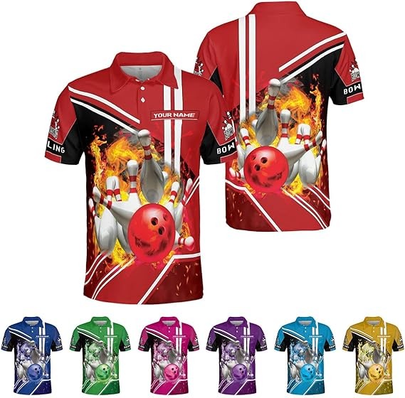 Mostprints Custom Bowling Polo Shirt Personalized 3D Team Name Bowling Shirts For Men Women Jersey Unisex