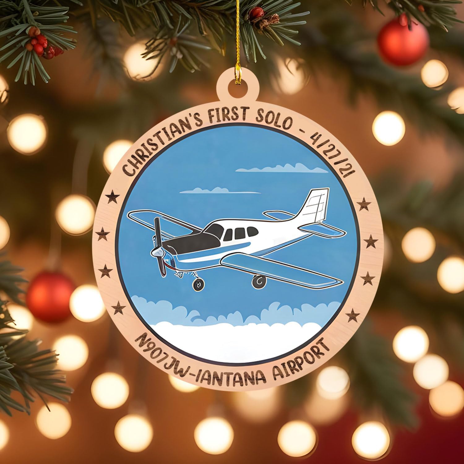 Podagree Personalized Airplane Ornaments for Christmas Tree - Airplane Christmas Ornament 2023, Pilot Airplane Captain Christmas Tree 2023, Pilot Ornament Xmas Gifts Christmas Pilot Flight (APL2)