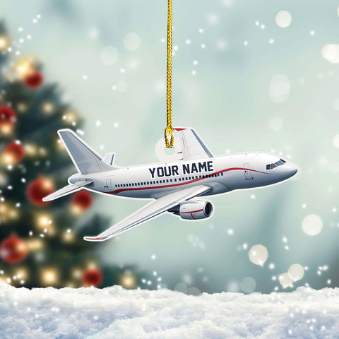 Customized Airplane Ornament, Personalized Name & Text Pilot Ornament Christmas 2024, Airplane Pilot Ornament, Airplane Ornament Hanging Christmas Tree, Pilot Captain Ornament (Acrylic, Style 10)
