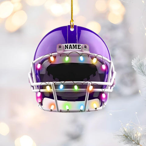 Personalized Name Football Ornaments 2024, Customized Football Christmas Ornaments Wood Ornament Christmas Tree Hanging Ornament Pine Tree Decorations for Kid Couple Friends Family (Football 1)