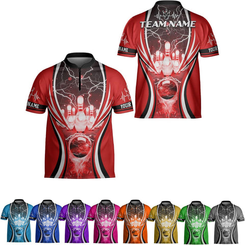 Ligthuy Personalized Bowling Jersey 3D, Bowling Shirts for Team, Bowling Shirt Unisex for Men Women, Bowling Shirts for Men
