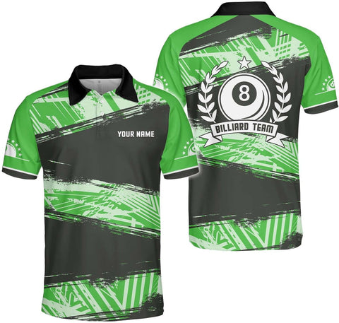 Personalized 8 Ball Polo Shirt, Billiard Shirt Custom Billiard Player 3D Print Shirts for Men Women Teams Pool (Polyester, PL26)