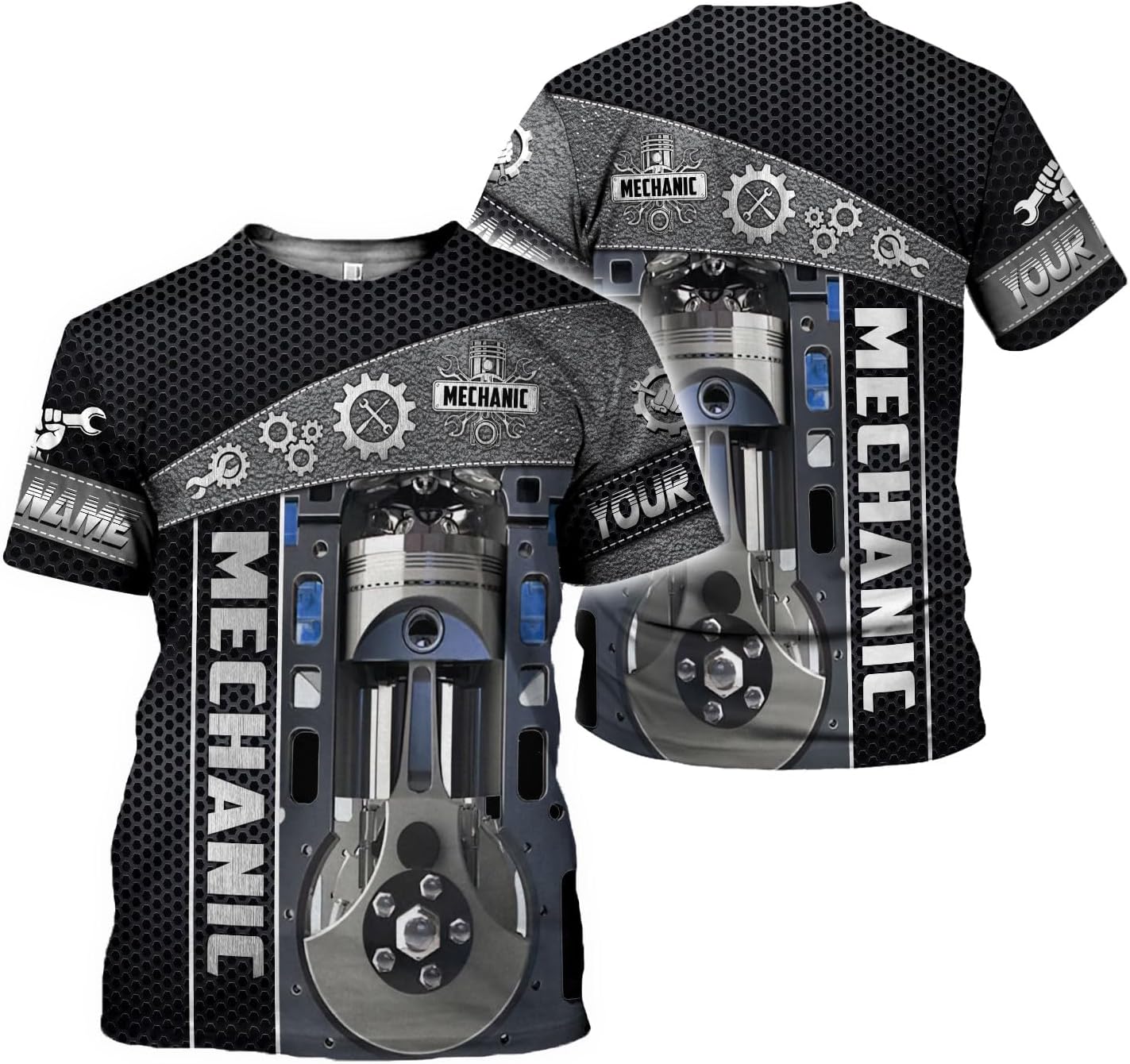 AOVL Personalized Mechanic Shirt 3D Mechanic Shirts Tool Box Mechanic for Men Women Mechanic Garage T-Shirt Mechanics S-5XL