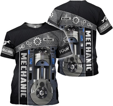 AOVL Personalized Mechanic Shirt 3D Mechanic Shirts Tool Box Mechanic for Men Women Mechanic Garage T-Shirt Mechanics S-5XL