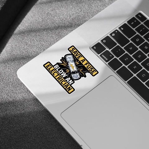 3Pcs Save A Fuse Blow an Electrician Sticker Handyman Fixologist Electricity Lineman Bumper Stickers Gift Save A Fuse Blow an Electricians Decal for Laptop Bottle Phone Car Hard Hat 3"x3"