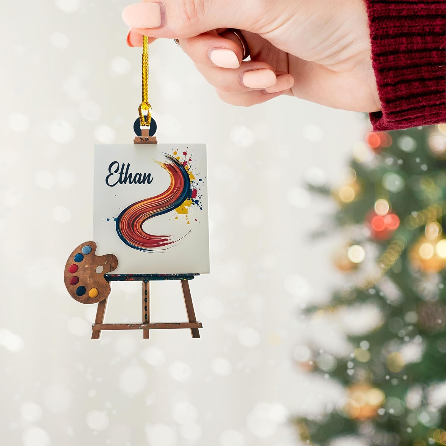 Personalized Painting Ornaments Gifts for a Painter, Painter Ornament Gift for Artist, Artist Christmas Ornament 2024, Artist Palette Christmas Ornament, Paint Brush Ornament for Painter (ON760)