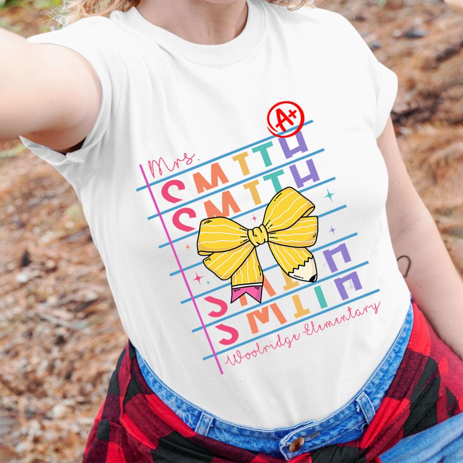 Pretyprints Customized Name Teacher Shirt Personalized Name Teacher Shirt Kindergarten Teacher Shirt Elementary Teacher
