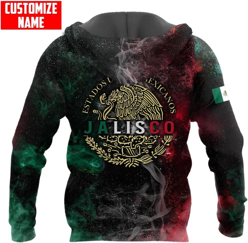 Personalized Name Mexico Hoodie, Custom Name Mexico Hoodies for Men Unisex Hoodie, T Shirt, Zip Up Hoodie, Sweatshirt for Men AD1044 Multicolor