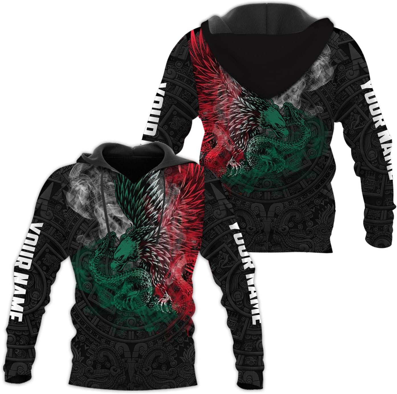 RoyalBro Personalized Mexico Shirt, Camisas de Mexico Customized Mexican Shirts Mexican Flag Mexico 3D Shirt for Men Women