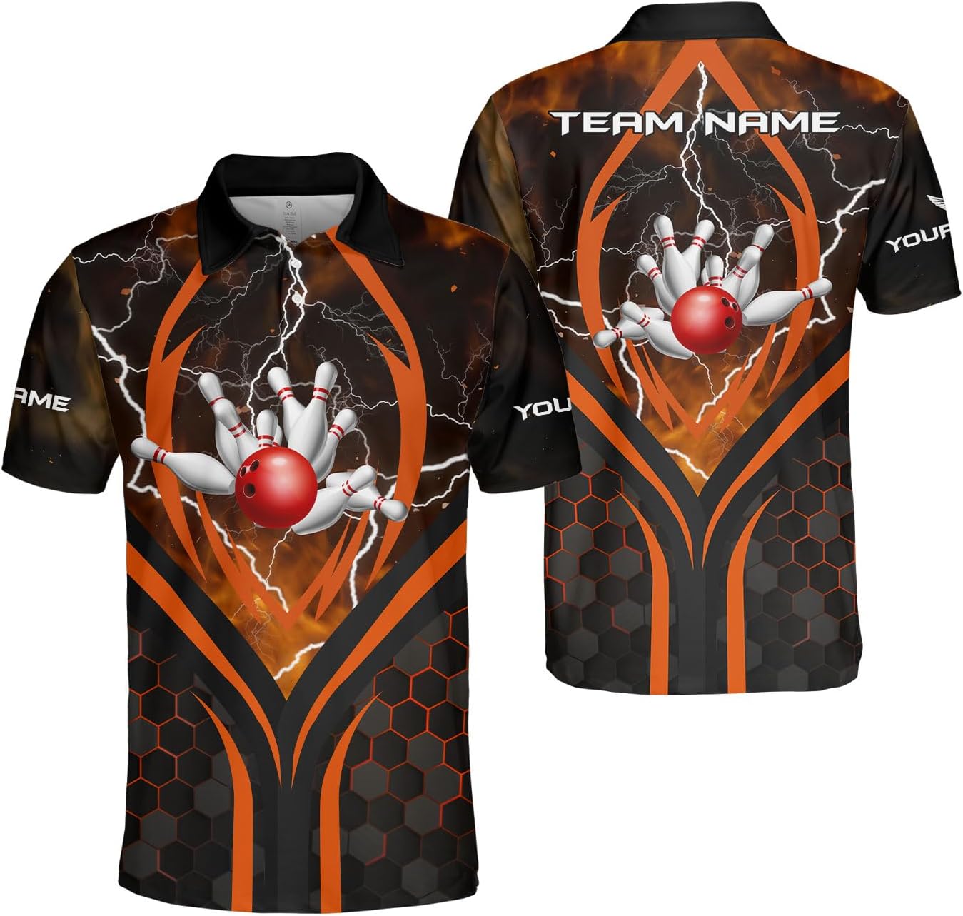 Ligthuy Personalized Name Bowling Polo Shirts 3D for Men and Women, Bowling Shirt, Bowling Team