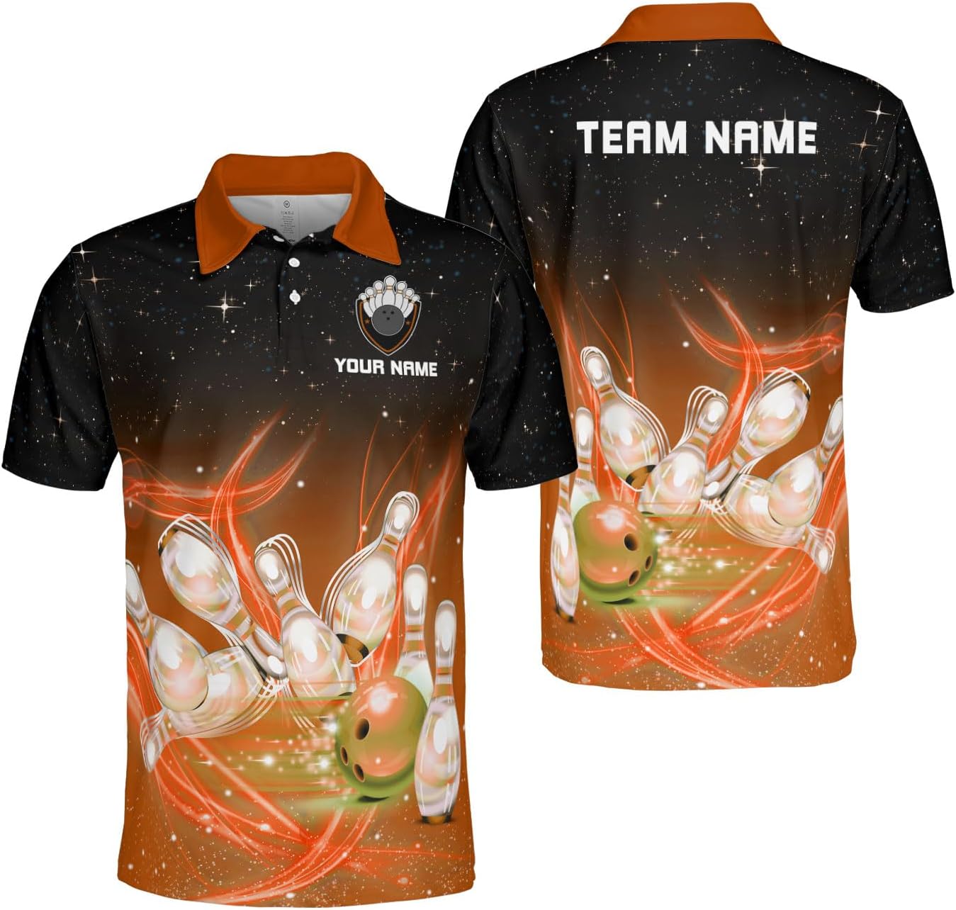 Ligthuy Personalized Name Bowling Polo Shirts 3D for Men and Women, Bowling Shirt, Bowling Shirts for Men Team Bowling Shirt