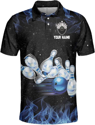 Custom 3D Bowling Polo Shirts for Men and Women Personalized Team Name Gift Unisex Customized Bowling Short Sleeve Polo Shirt