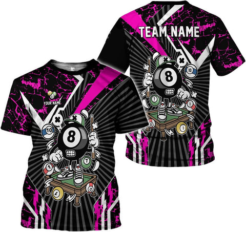Ligthuy Personalized Name Billiard Shirts 3D, Billiards Shirt 8 Ball Billiard Shirt Custom Men's Pool Men Women1