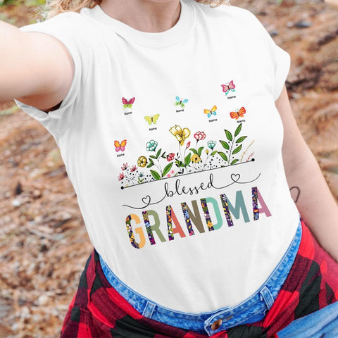 Personalized Grandma Shirt, Custom Mom T-Shirt with Nickname and Kid's Name Shirt, Shirt for Women, Mother's Day, Birthday