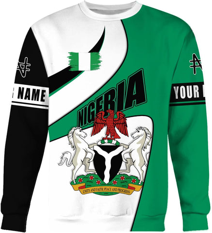 AOVL Personalized Nigeria Shirts Nigerian Flag Shirts Nigeria Flag Nigerian Pride Gift T-Shirt Nigerian Pride Shirt 3D S-5XL