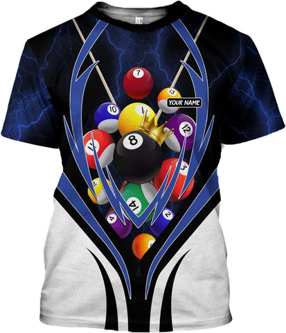 Parvii Personalized Billiards Shirt for Men, 8 Ball Pool Shirt, Billiards Gift