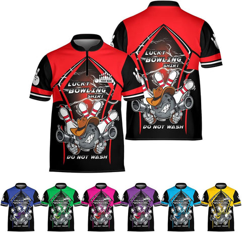 Ligthuy Personalized Bowling Jersey 3D, Bowling Shirts for Team, Bowling Shirt Unisex for Men Women, Bowling Shirts for Men