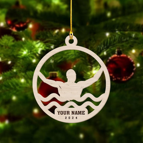 Artparel Personalized Swimming Ornament Gift for Swimming Lovers Ornaments Boy\/Girl Swimmer Christmas Ornament Christmas Tree Decor Swimming Christmas Ornament Lovers Xmas (SMM 3)