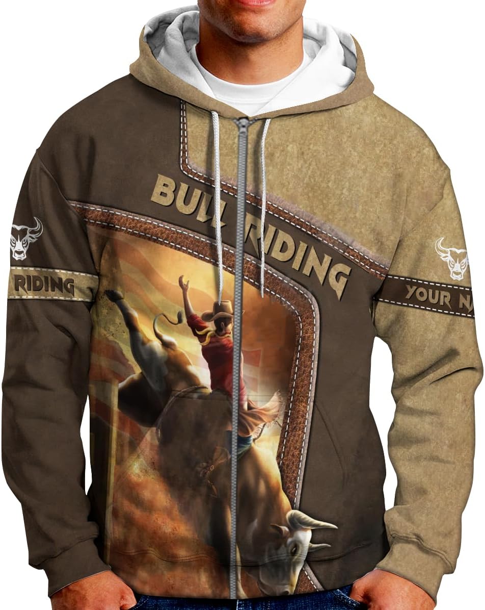 Mostprints Personalized Name Bull Riding Shirt 3D, Rodeo Shirts Bull Biding Shirts for Men and Women, Bull Rider Shirt Gift