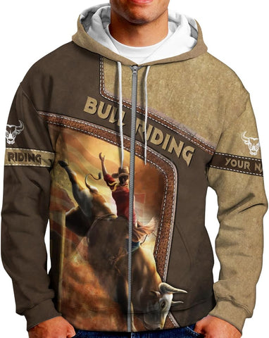 Mostprints Personalized Name Bull Riding Shirt 3D, Rodeo Shirts Bull Biding Shirts for Men and Women, Bull Rider Shirt Gift