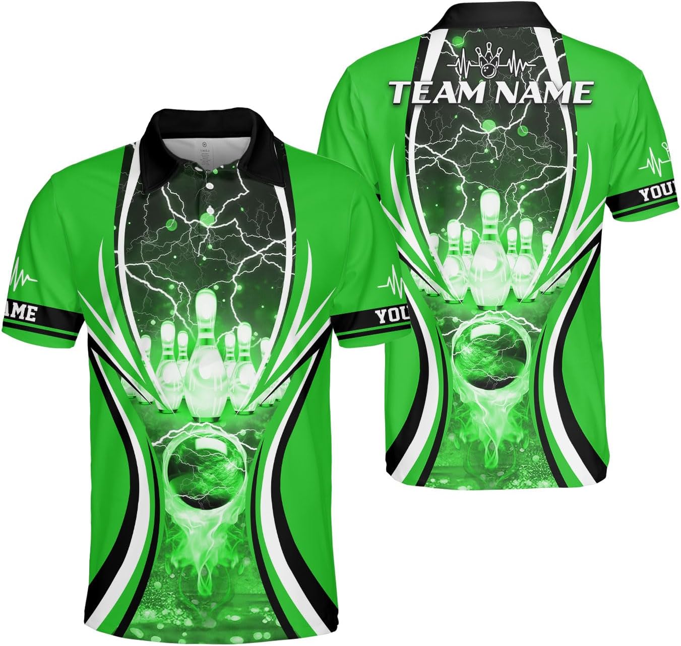 Ligthuy Personalized Name Bowling Polo Shirts 3D for Men and Women, Bowling Shirt, Bowling Shirts for Men Team Bowling Shirt
