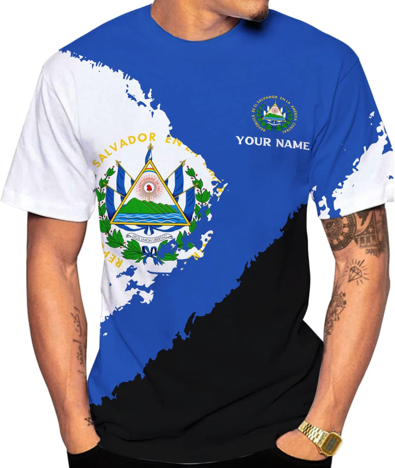 AOVL Custom El Salvador 3D Shirt for Men Camiseta De El Salvador Flag Shirt Salvadorans Pride Jersey El Salvadoreña Tshirt
