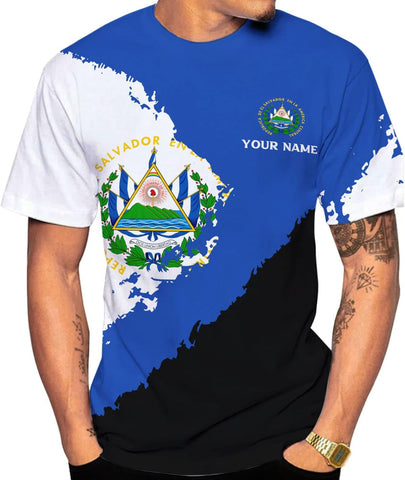 AOVL Custom El Salvador 3D Shirt for Men Camiseta De El Salvador Flag Shirt Salvadorans Pride Jersey El Salvadoreña Tshirt