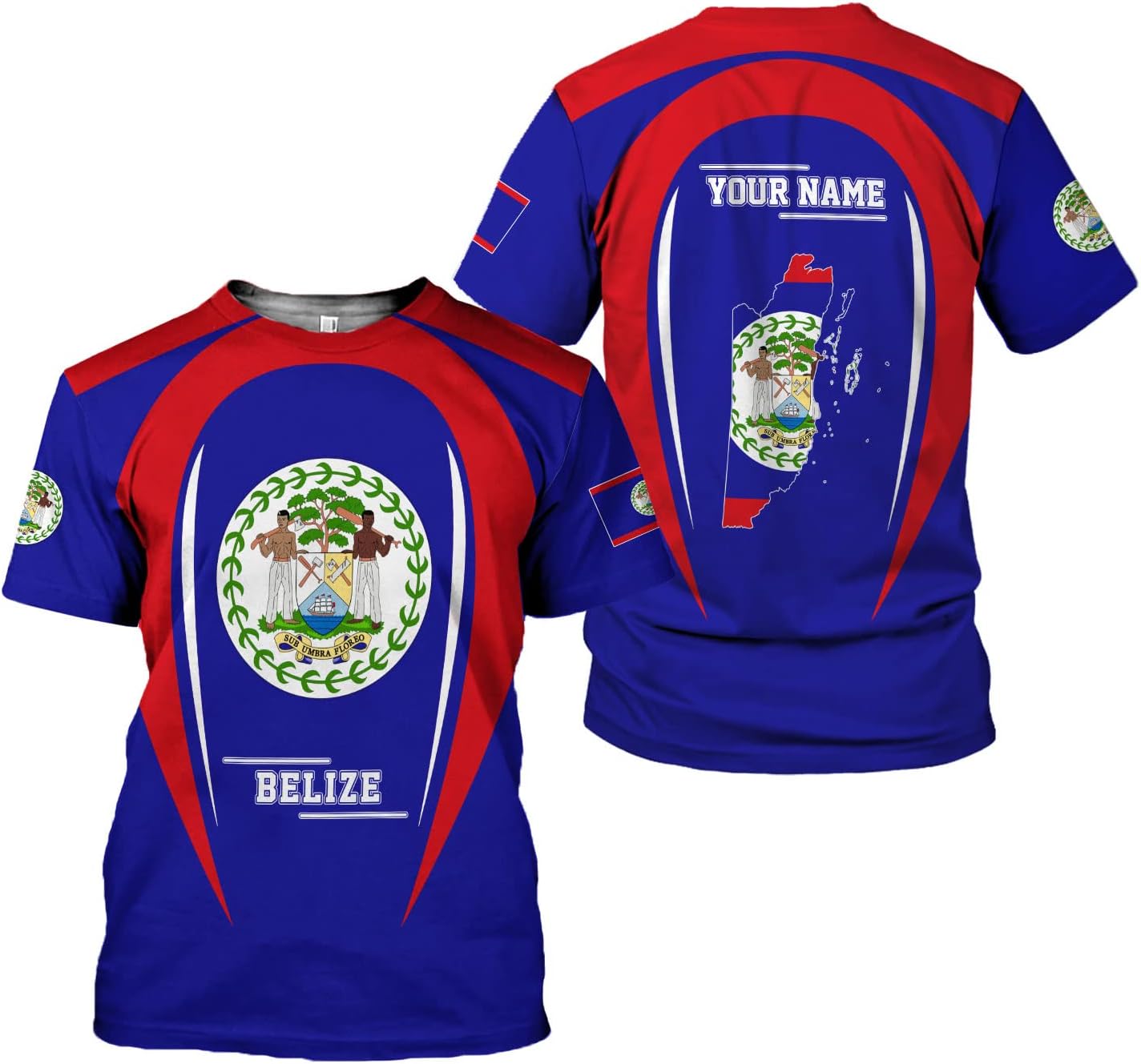 Personalized Belize Shirt for Men and Women, Coat of Arms of Belize Flag Flag Shirt, Belizean Country Flag Gift