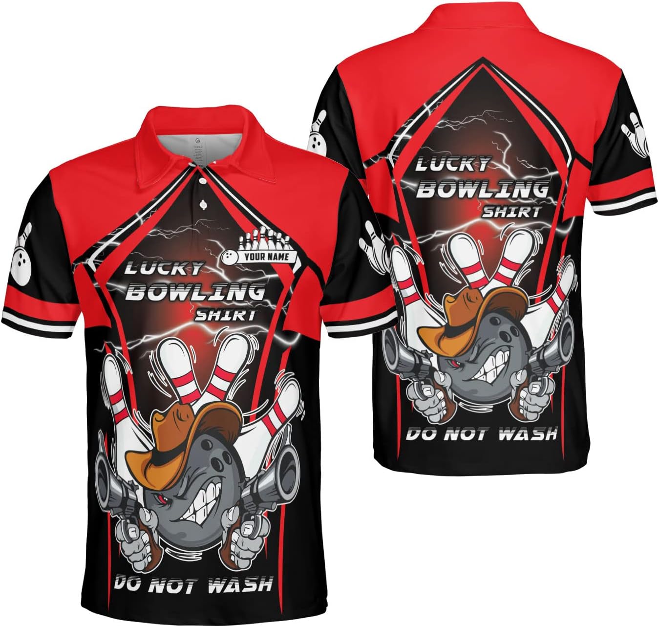 Ligthuy Personalized Name Bowling Polo Shirts 3D for Men and Women, Bowling Shirt, Bowling Shirts for Men Team Bowling Shirt