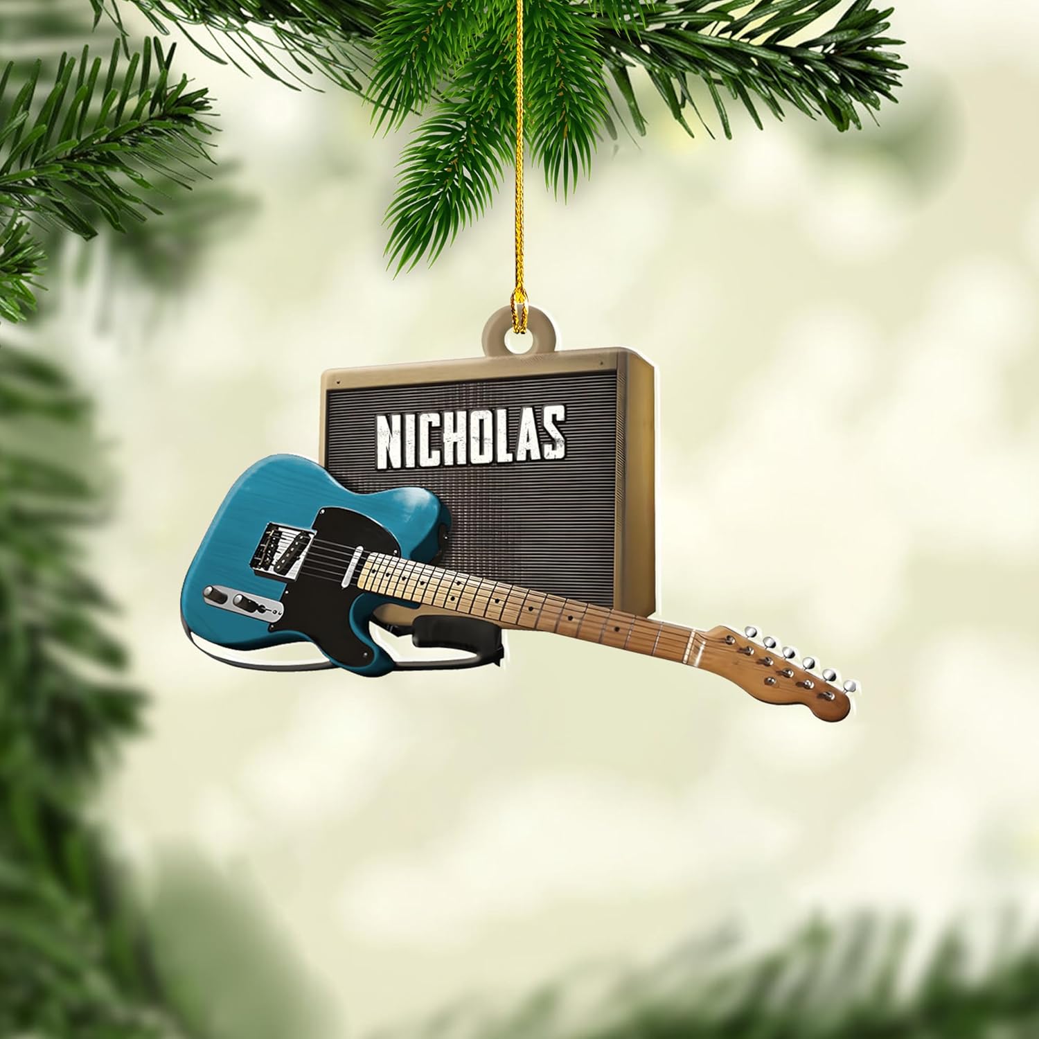 Personalized Guitar Ornament, Electric Guitar Ornament, Guitar Christmas Ornaments 2024, Acoustic Guitar Christmas Ornament, Guitar Christmas Ornaments Guitarist Gift Musical Instruments Xmas (G15)