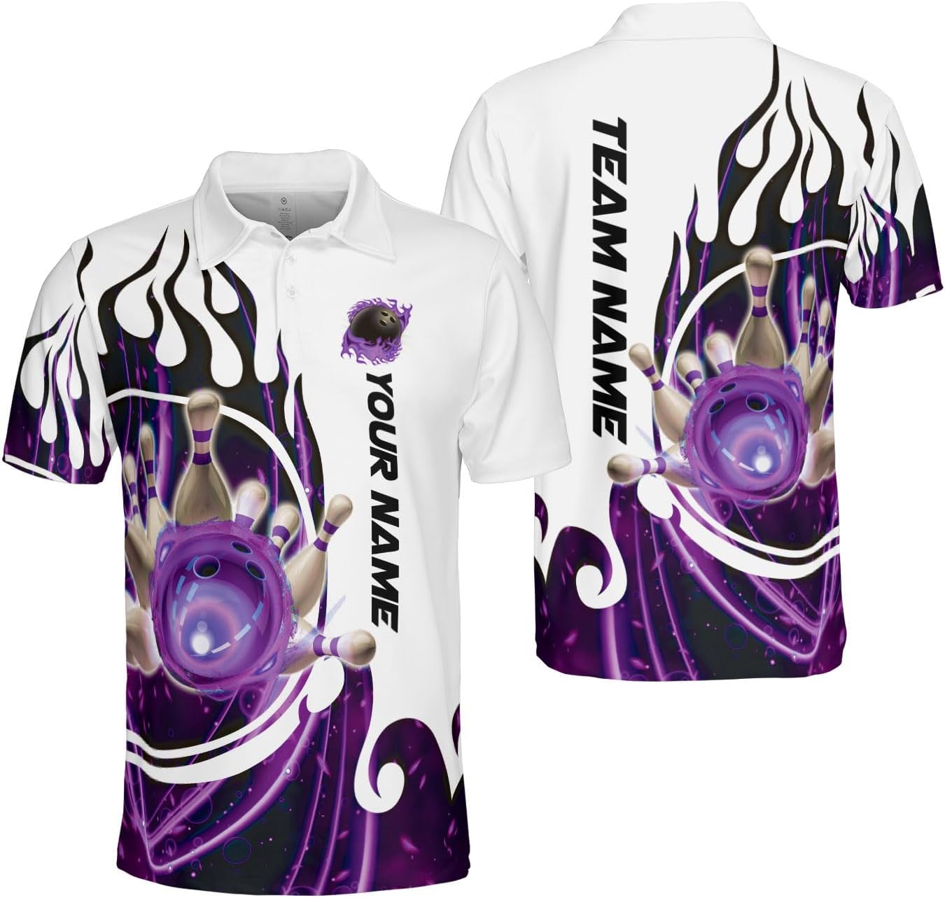 Mostprints Personalized Name Bowling Polo Shirts 3D for Men and Women, Bowling Shirt, Bowling Team